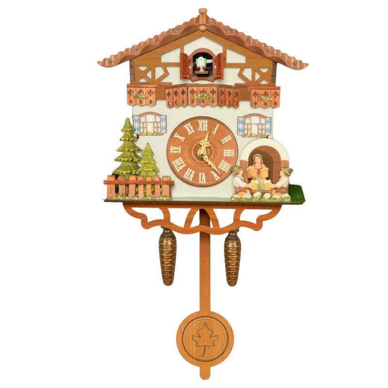 Cuckoo Clock Wall Hanging Mechanical Hourly Chime Vintage Style Living Room Bedroom Home Wall Clock Wooden Wallclock Gift - 4