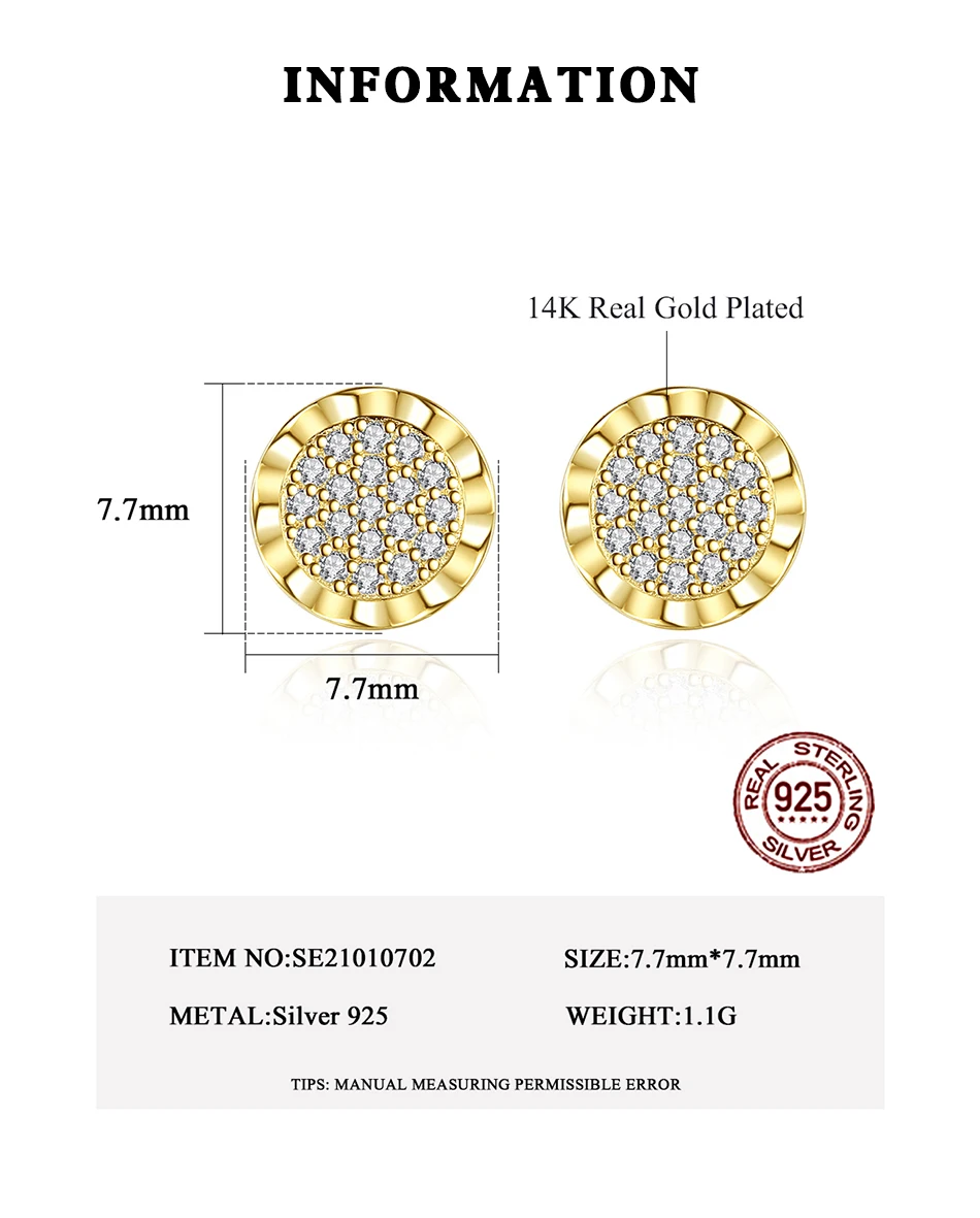 Modische Ohrstecker aus Sterlingsilber mit Sonnenblume für Frauen, edler Schmuck, 14 Karat echtes Gold vergoldet, Weihnachtsgeschenk für Mädchen_voghion.com