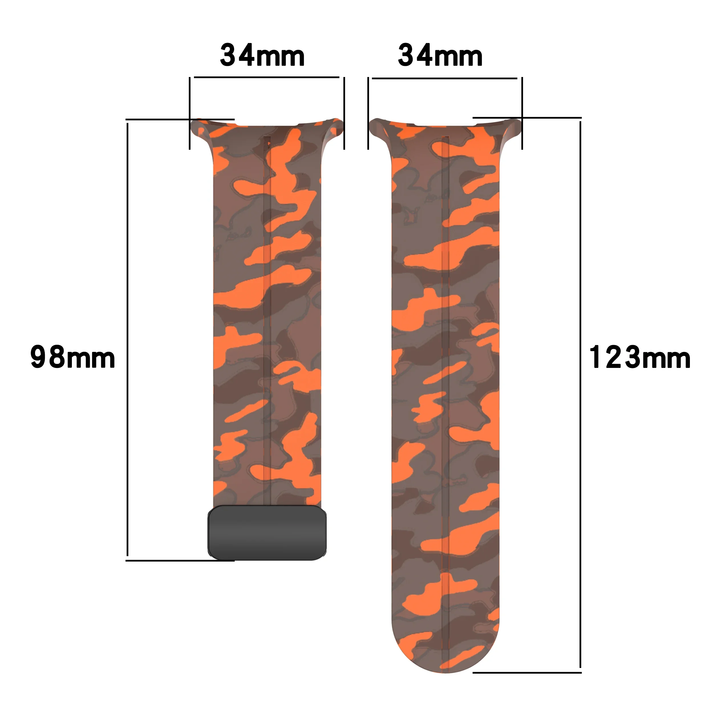 Silicone Sport Strap with Magnetic Folding Clasp - Premium Replacement Bracelet