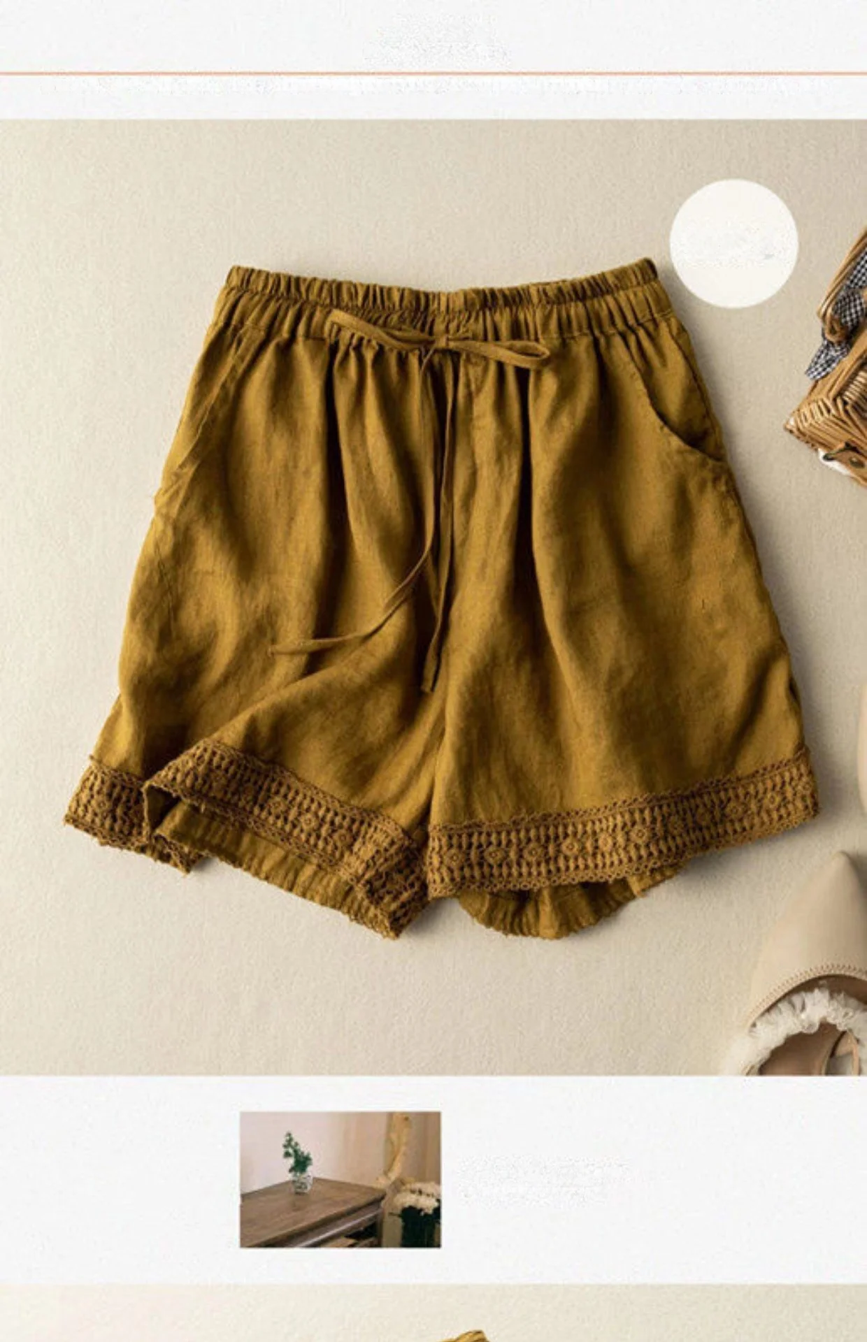 Clearance Cotton Linen Shorts 