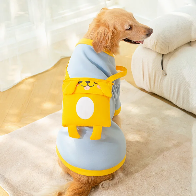 

Autumn And Winter Style Big Dog Small Backpack To Collect Hoodie In The Large Dog Golden Fur Satsuma Pet Warm Clothes Coat