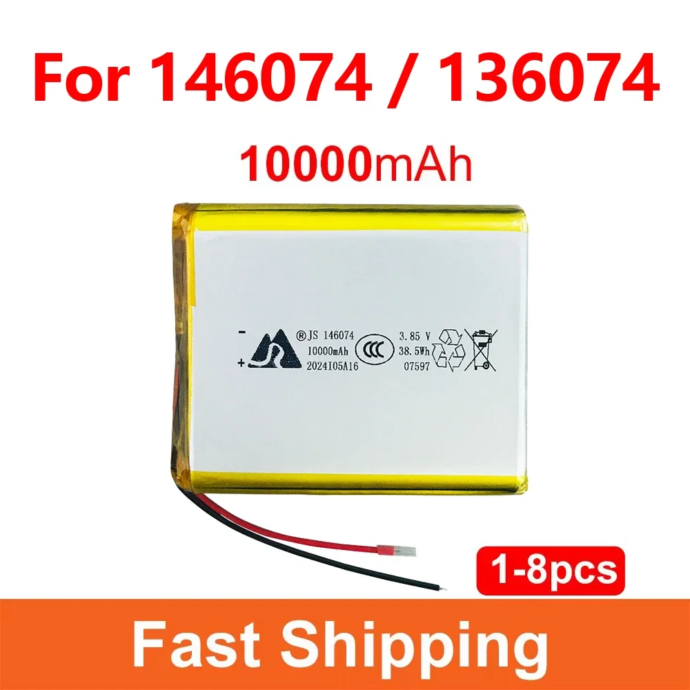 146074 136074 Batterie Ricaricabili ai Polimeri 10000mAh 3.85V Lipo Li-Po per Power Bank, Giocattoli, GPS, Laptop, Smartwatch, Fotocamere, Fai-da-Te