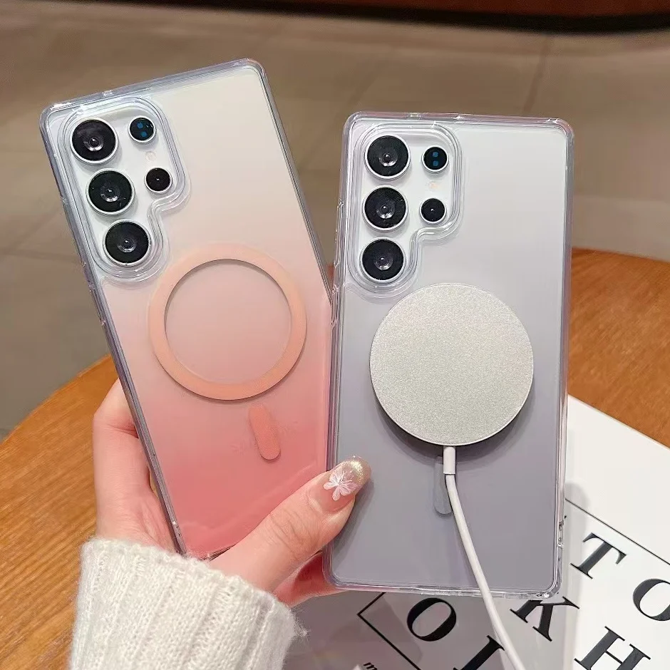 Gradient Transparent Magnetic Luxury Case - Hard Protective Cover
