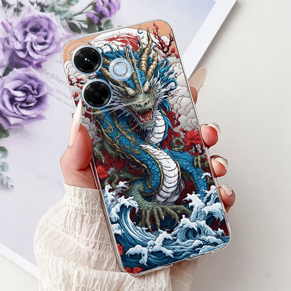 Luxury Painted Clear Silicone Phone Case - Soft Shell Cover for Xiaomi Redmi 13 Series