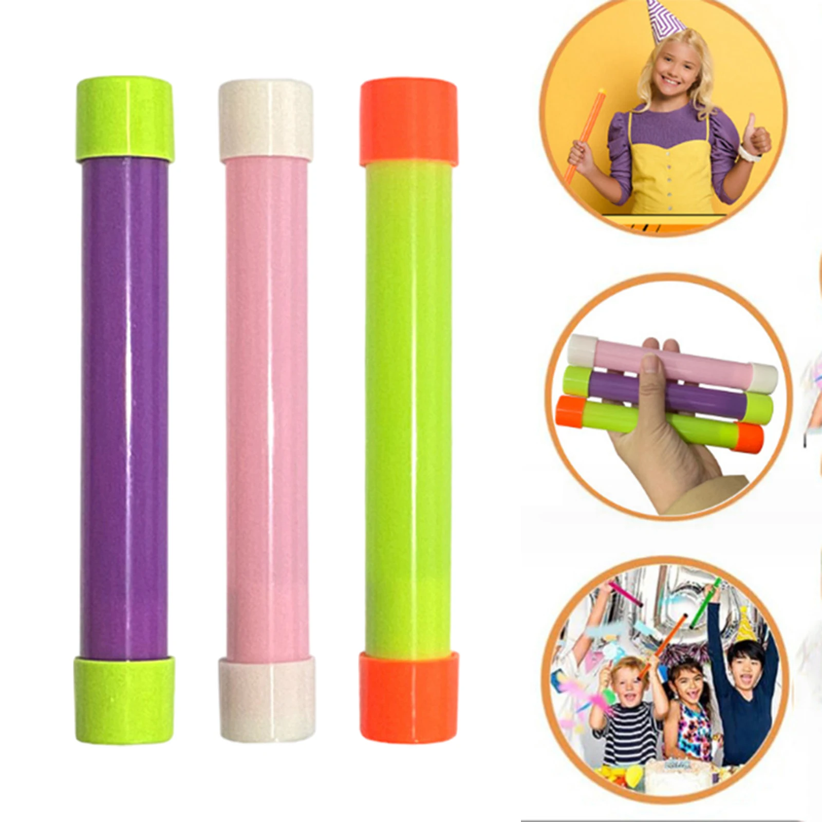 3Pcs 6.5in Groan Tube Noise Maker Novelty for Gathering Halloween Events Children's Vocal Tube Toy Spoof Weird Call Stick