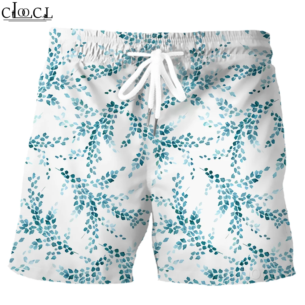 

HX Hawaii Shorts Polynesian Tropical Plant Leaves 3D Print Board Shorts Beach Pants Fashion Sportwear Men Clothing
