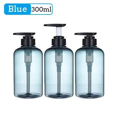 3 Dispenser Shampoo E Bagnoschiuma Da 300 Ml – Plastica PET Con Pompa Bloccabile – Set Con 12 Etichette Impermeabili
