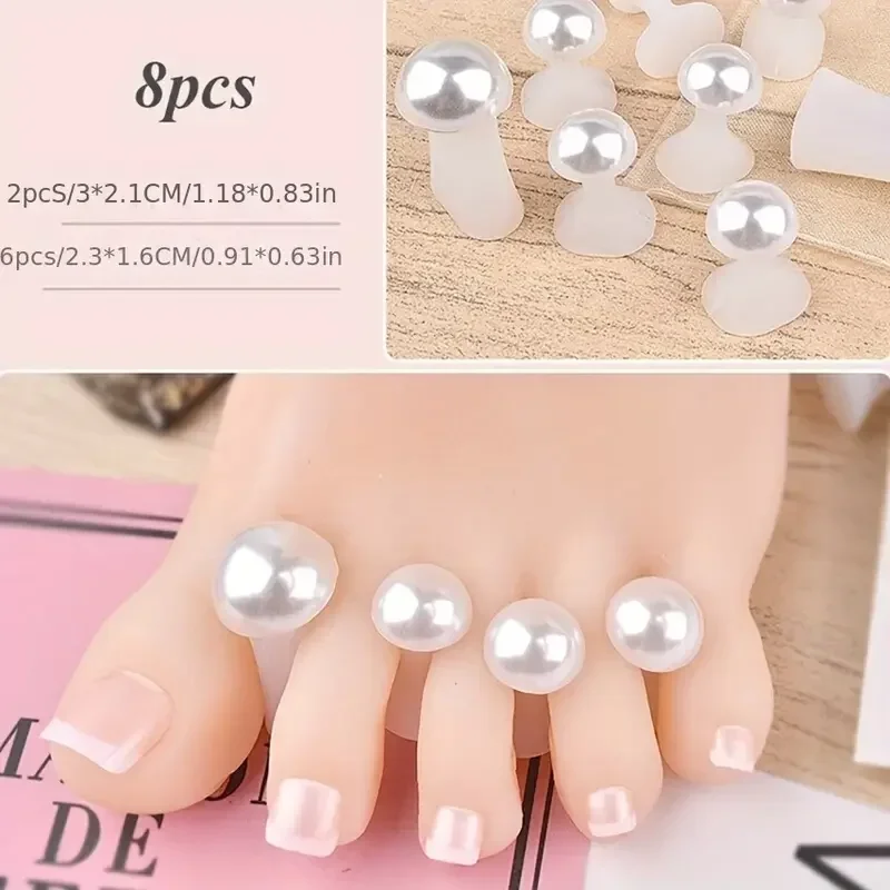 Daisy Flower Toe Separator 8 PCS/Set Silicone Cute Toe Spacers Cushions Reusable Toes Dividers for Nail Art Pedicure Tools