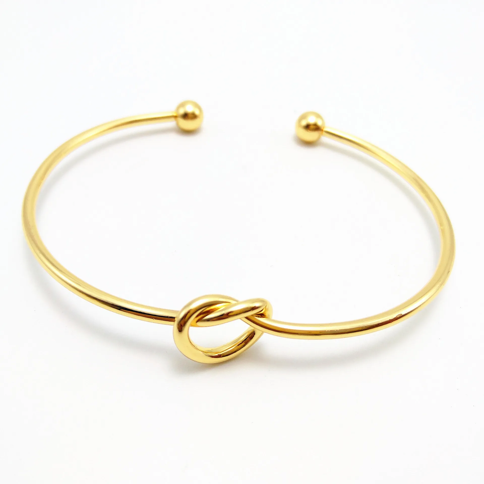 

Simple Love Heart Knot Opening Bracelet Ethnic Style for Men Women Gift Accessory Jewelry
