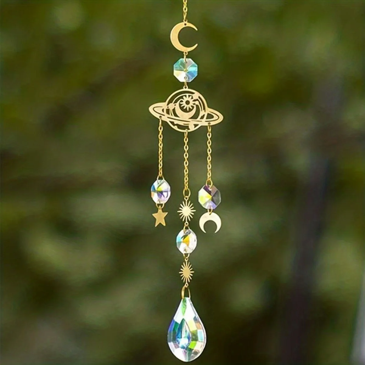 Planetary system crystal sun catcher moon star gardening crystal party holiday decorations pendant sun catcher crystal pendant sun catchers window ornament 1pc