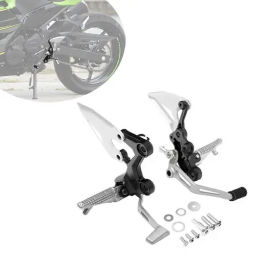 

Motorcycle Aluminum Front Foot Pegs Footrest Bracket For Kawasaki Ninja 400 2018-2023 Z400 2019-2022 2020 2021