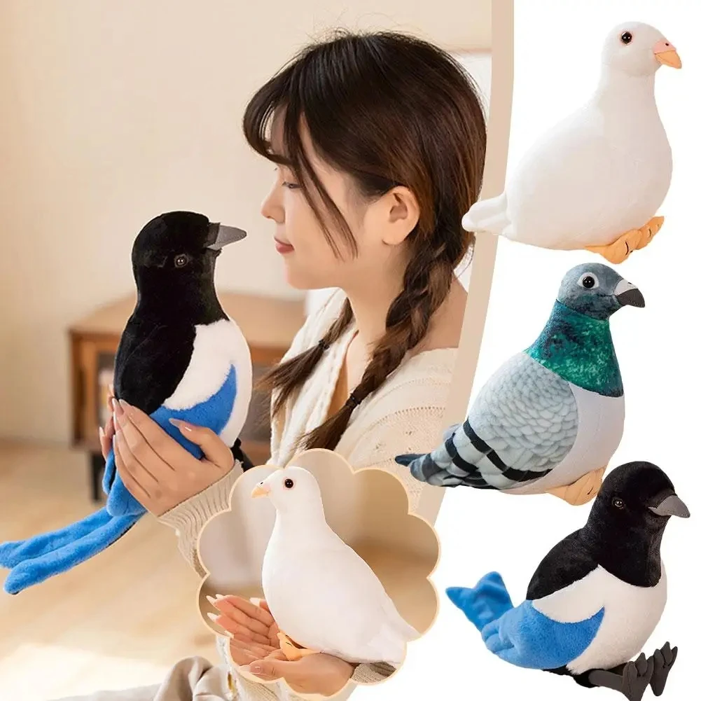 

Realistic Pigeon Plush Toys High Quality Soft Lifelike Grey Hill White Pigeons Birds Stuffed Animals Toy Collection Model Gifts