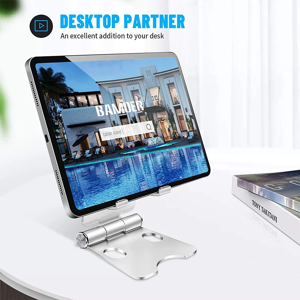 Tablet Suporte de Alumínio Ajustável para Ipad Pro Suporte de Mesa Dobrável Suporte com Bolsa Samsung Xiaomi Huawei - Imagem 6