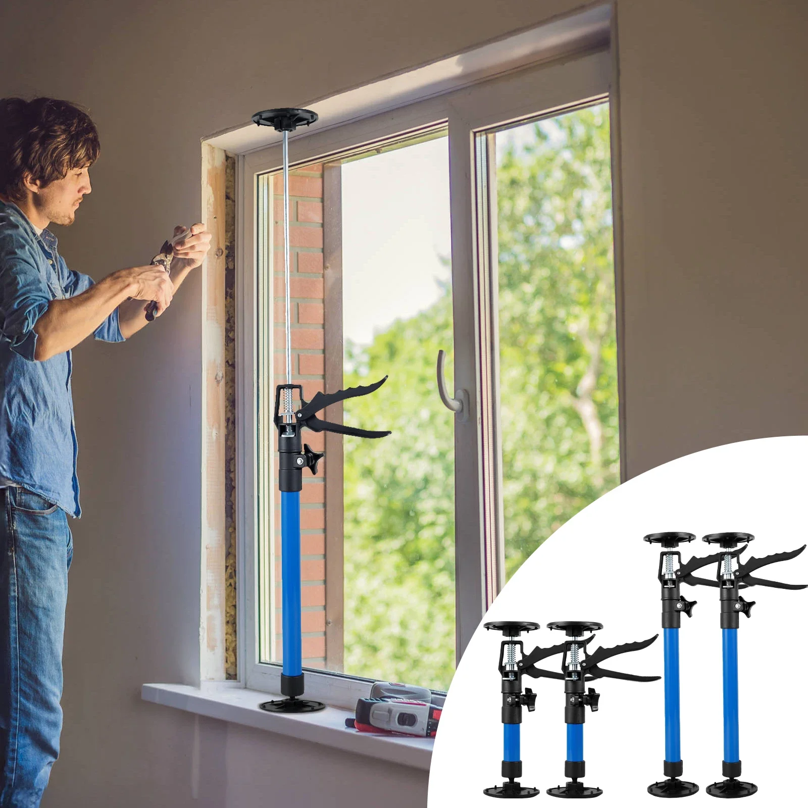 Gugxiom 2 Stück Teleskop-Stützstangen, 50–115 cm Lange Stützstangen für Schränke, zur Deckenmontage, für Türrahmen und Hängeschränke Gugxiom 2 Stück Teleskop-Stützstangen, 50–115 cm Lange Stützstangen für Schränke, zur Deckenmontage, für Türrahmen und Hängeschränke