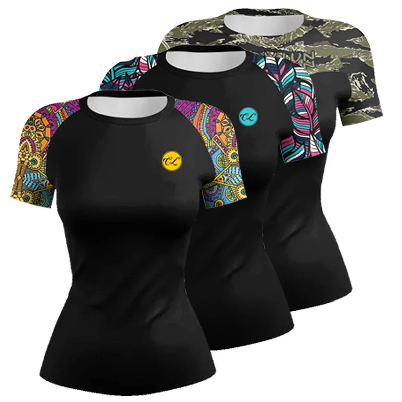 T-shirt de compression Rashguard pour femme, film d'anime, gym, musculation, yoga, slim, serré, Y-dehors, boxe, MMA 3