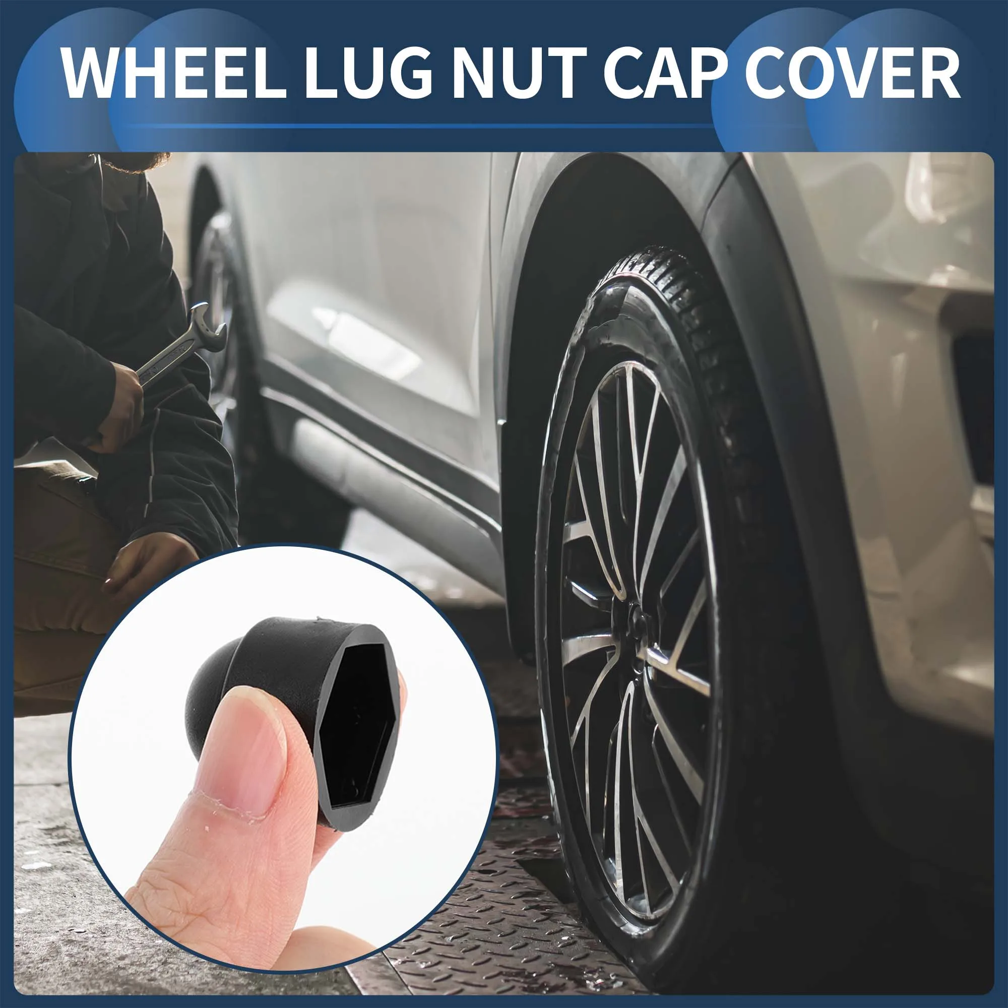Wheel Nut Caps Screw Caps Wheel Nut Covers 20pcs 19mm Wheel Lug Nut Bolt Covers Anti-Theft Screw Cap Car Hub CarTire Screw Cap Exterior Decoration