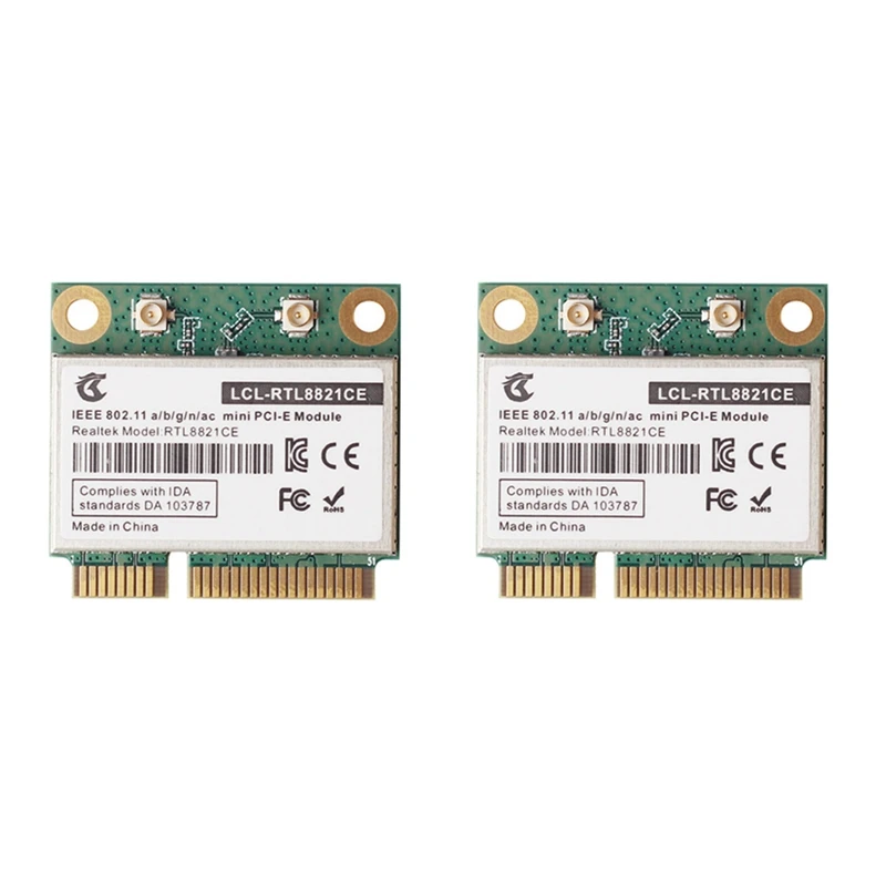 

2X RTL8821CE 802.11AC для Bluetooth 4,2 433 Мбит/с 2,4 ГГц/5 ГГц Двухдиапазонная мини Pcie Wi-Fi карта RTL8821 поддержка ноутбука/ПК