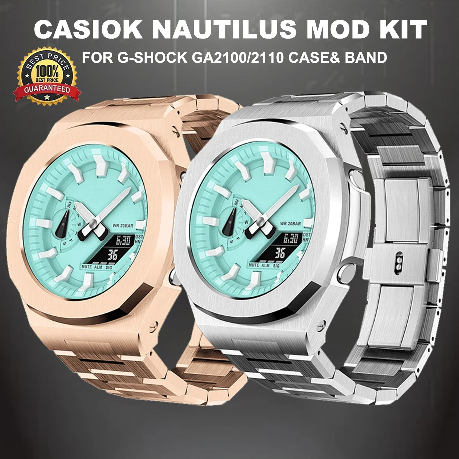 luxury-ga2100-modification-set-for-ga2110-mod-kit-stainless-steel-case-strap-nautilus-metal-bezel-accessories