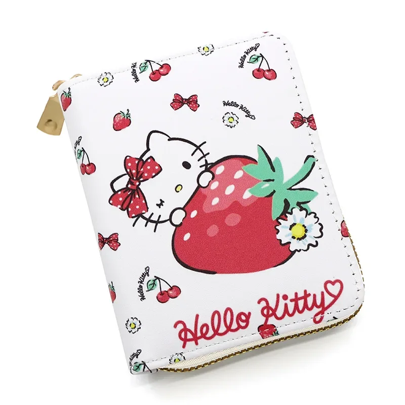 Women Girls Sanrio Hello Kitty Small Wallet Luxury Wallet Women Designer Brand Famous Kawaii Cute Handbag Short Gifts for Her 6