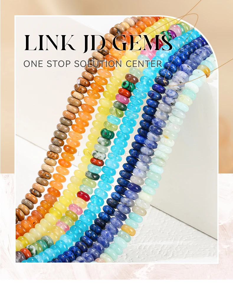 4x2mm Naturstein Rosa Quarz Türkis Hellblau Schlangenhaut Stein Abacus Spacer Perle für Schmuckherstellung Halskette Armband – Detail 1