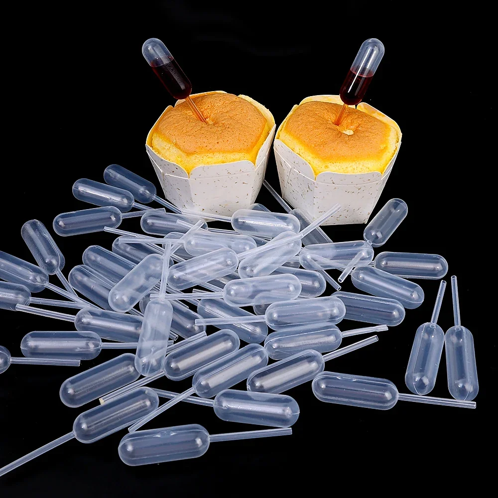 Description Picture 6 of item50-200pcs Liquid Squeeze Droppers 4ml Disposable Jam Dropper Cupcake Sauce Pipettes Droppers Stuffed Cake Baking Dessert Tools