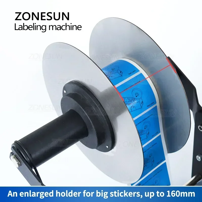 ZONESUN Semi Automatic Round Bottle Labeling Machine Stamp Dispenser Target Pasters Label Sticker Bottle Labeler ZS-TB16P 4
