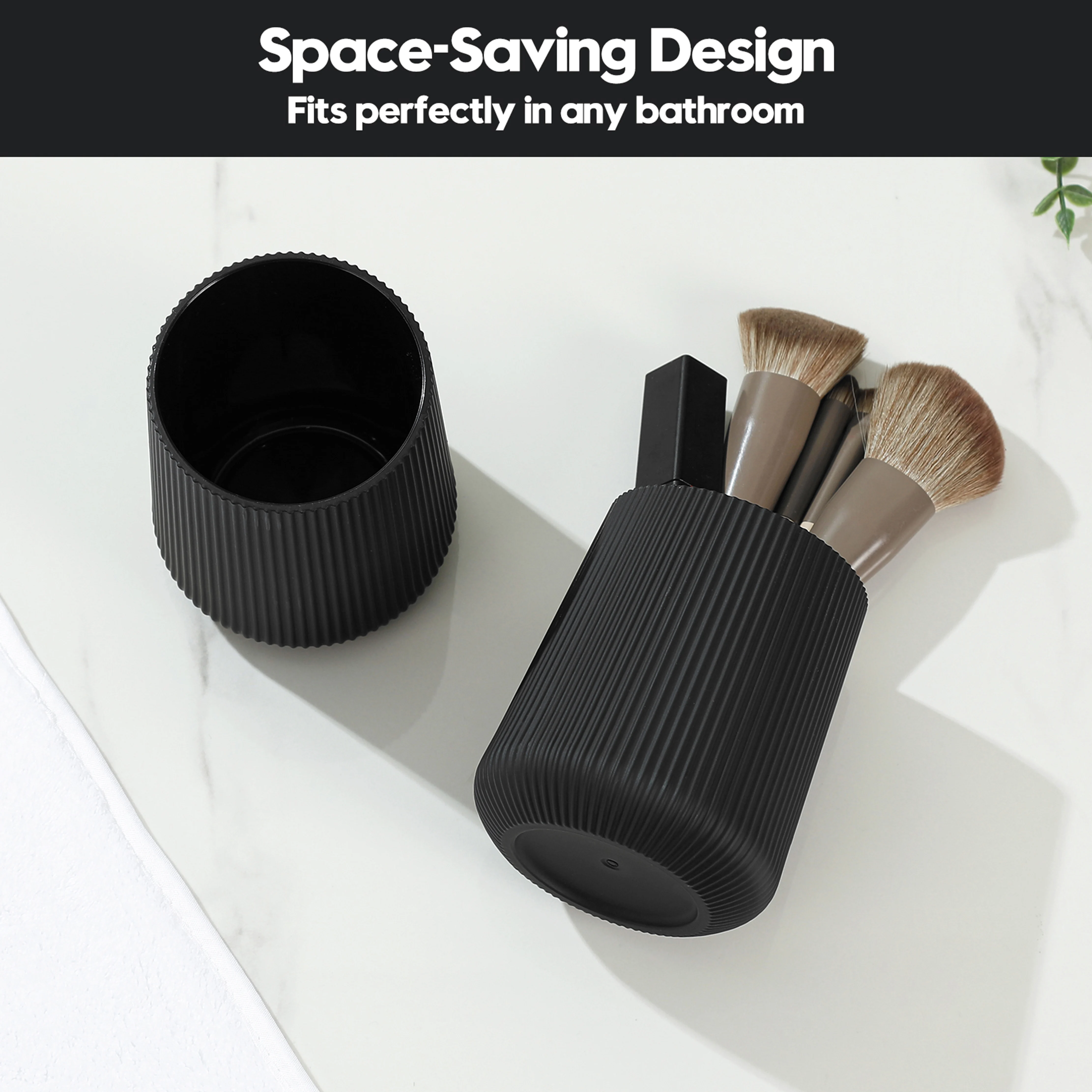 Black Striped Toothbrush Holder ForElectric Toothbrushes Bathroom Organizer ForToothpaste_voghion.com
