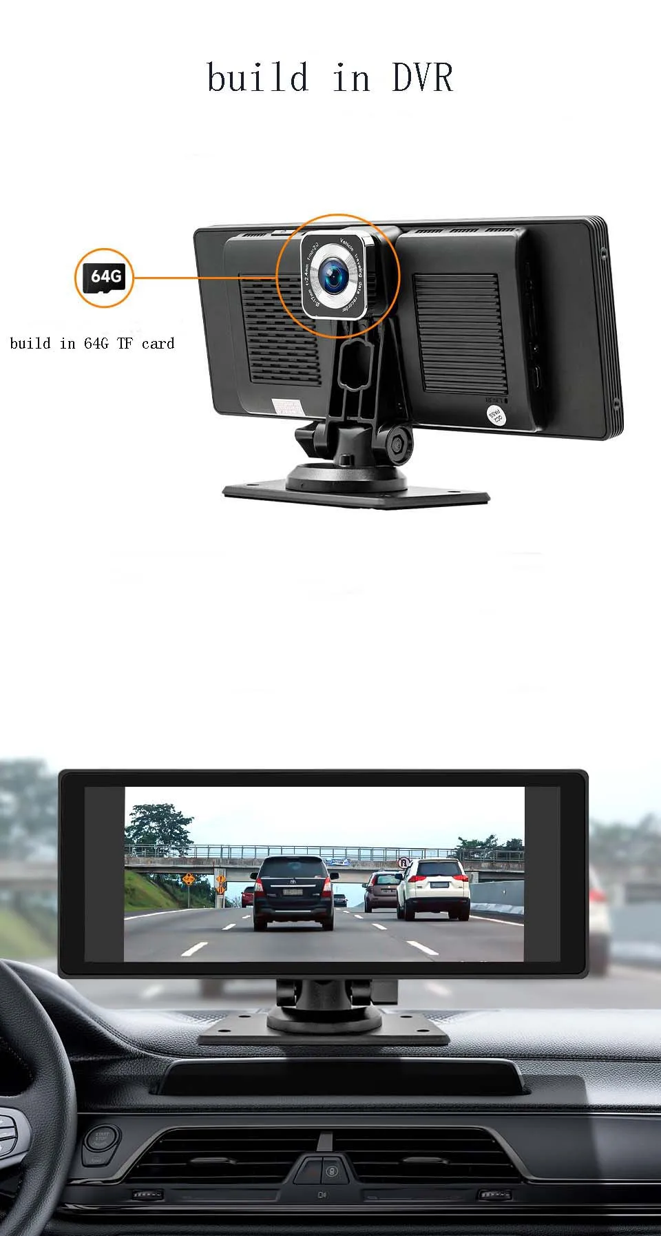 10.26 Inch IPS Car MP5 Player No DVD Player USB TF Portable Stand.