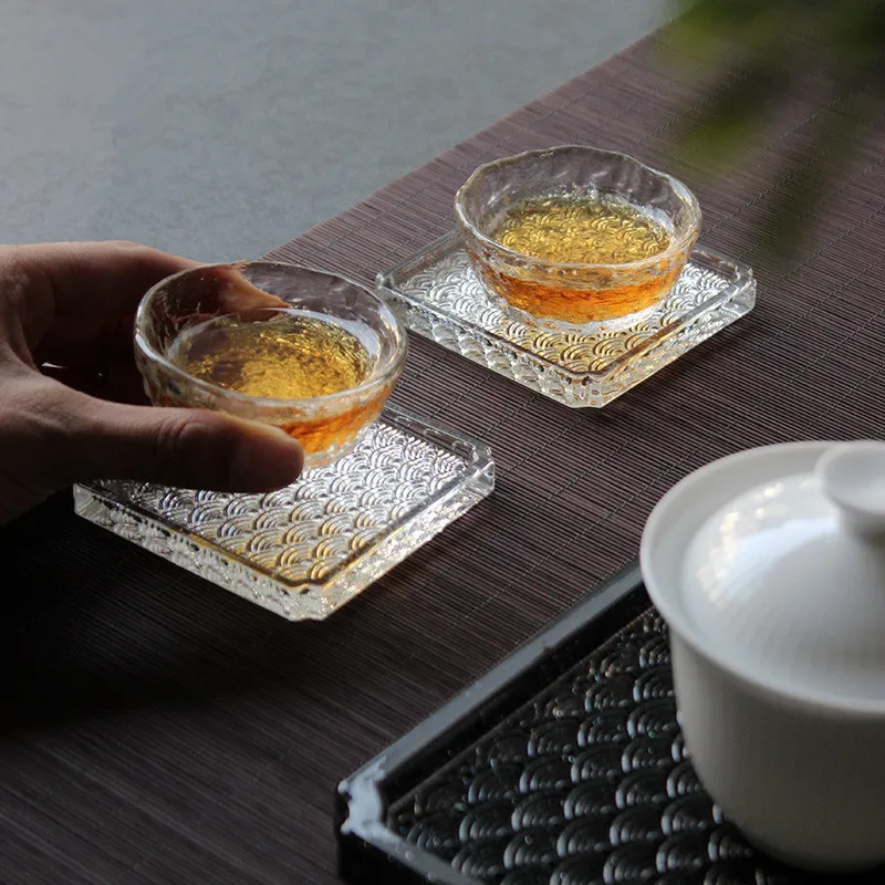 Japanese Resin Tea Coaster Kung Fu Tea Solid Wood Heat Insulation Pad  Household Non-slip Saucer Tea Mat Tea Accessories