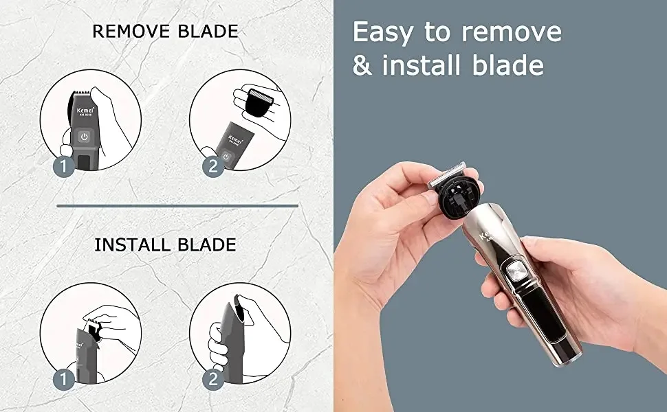 Description Picture 6 of itemKemei Professional Multifunction Beard Hair Trimmer Waterproof 6 In 1 Hair Clipper Electric Razor for Men Grooming Kit KM-8508