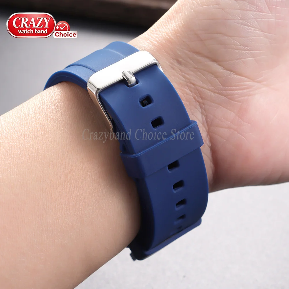 Waterproof Silicone Sport Diving Watch Band with Buckle - Universal Fit Wrist Strap