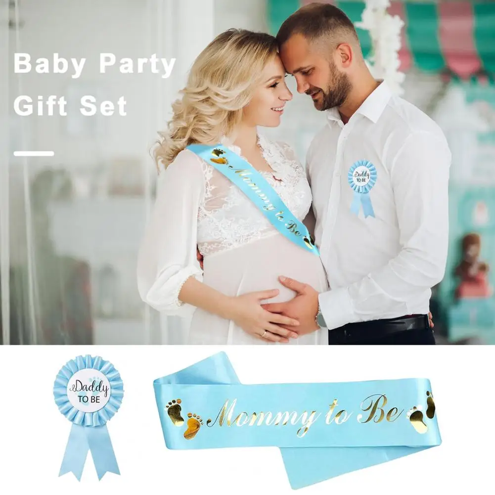 Mommy To Sash Kit Gender Reveal Decorazioni Per Feste Set Mommy To Sash Daddy To Badge Baby Shower Photo Puntelli Futura Mamma