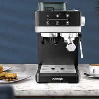 Aeomjk Hot and Cold Dual-Extract Semi-Automatic Grinding All-In-One Espresso Machine, 1.8L Water Tank, 20Bar Pressure, Steam Milk Foaming Machine 2