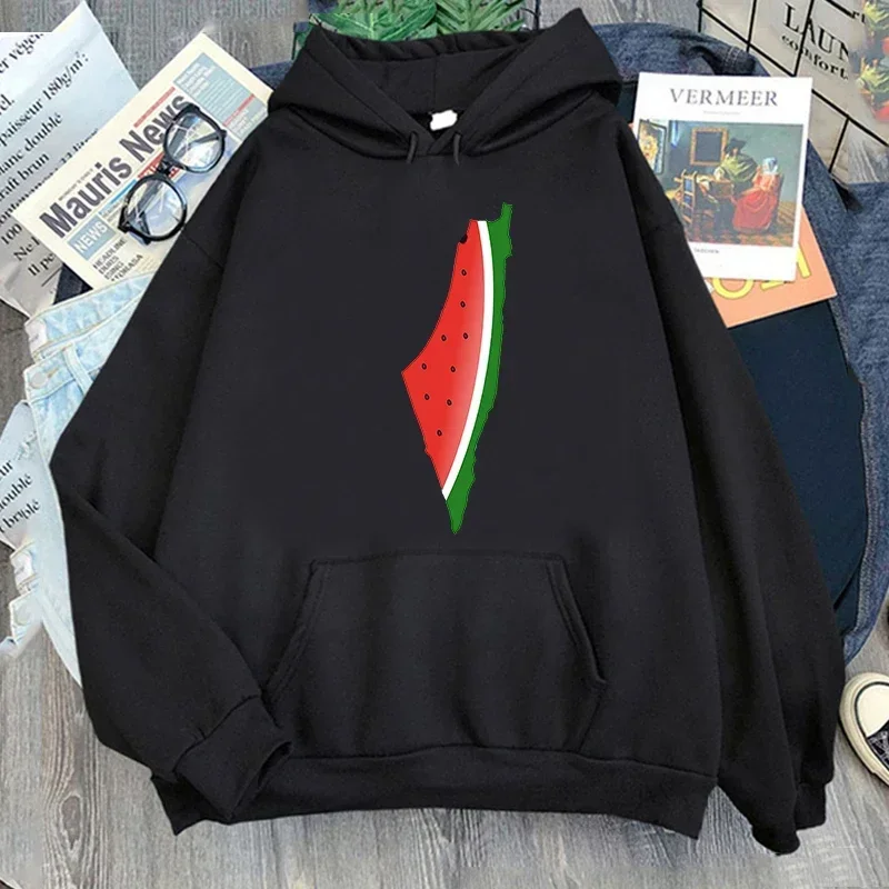 

2024 New Sunny Watermelon Palesti Hoodie Men Women's Aesthetic Vintage Sweatshirts Loose Pullover Autumn Streetwear Clothes
