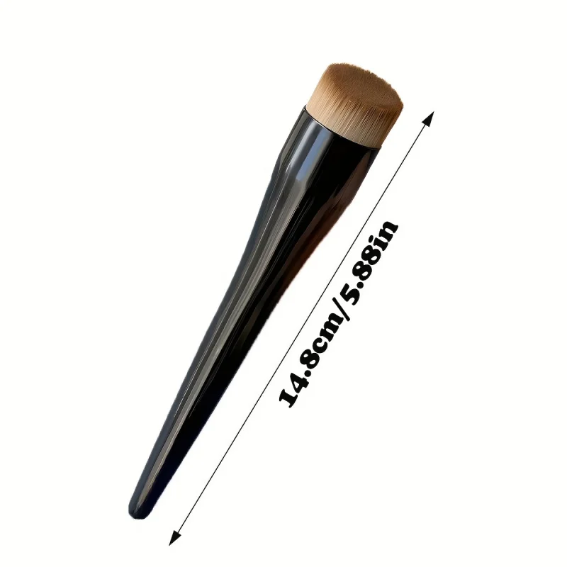 1 pennello per fondotinta basic, pennello piatto, pennello per contorno, pennello per fard in polvere, pennello per trucco professionale - immagine 4