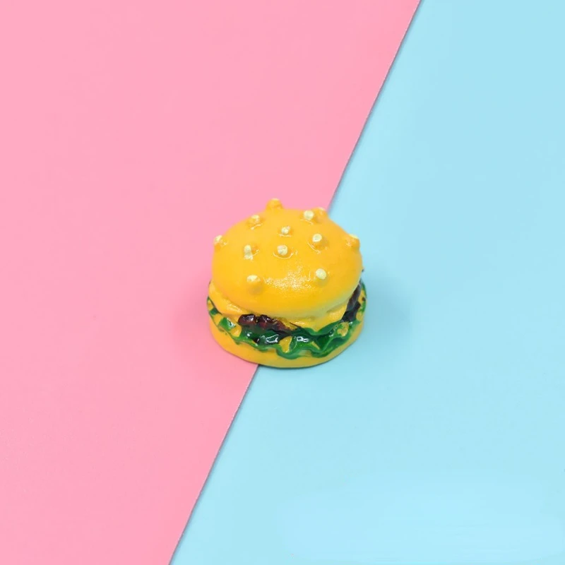 2pcs Simulation Kitchen Accessory 1:12 Hamburger Resin DIY Craft Decoration Miniature Fake Food Dollhouse Accessory 5
