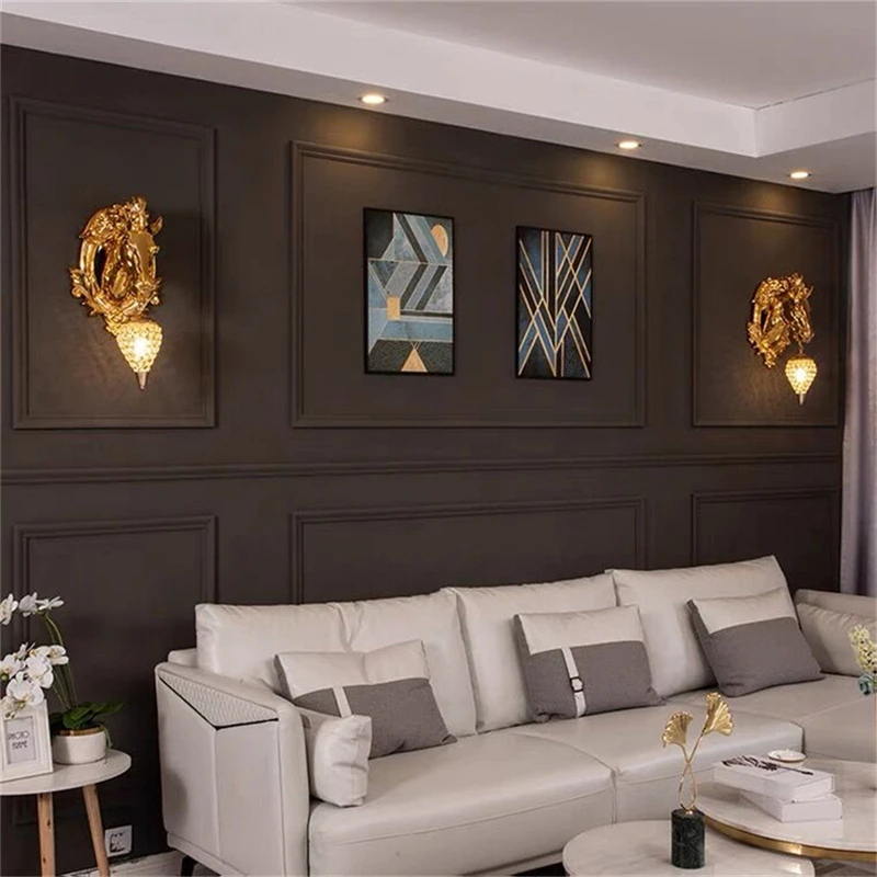 Light Luxury Resin Horsehead LED Wall Lamp 4