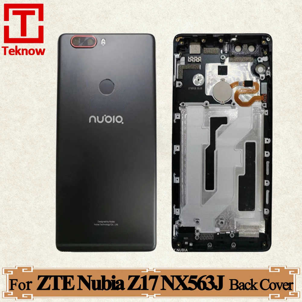 

100% Original Back Battery Cover For ZTE Nubia Z17 NX563J NX563H Back Battery Cover Door Housing case Rear Glass parts with lens