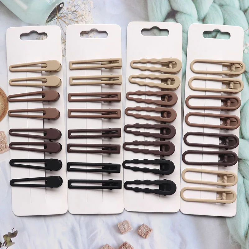 8Pcs/Set Women Girs Vintage Frosted Geometry Hairpins Adult Lovely Alloy Ornamentr Hair Clips Female Fashion Hair Accessories 4 8pcs luggage wheels protector silicone wheels caster shoes travel luggage suitcase reduce noise thick wheels cover accessories