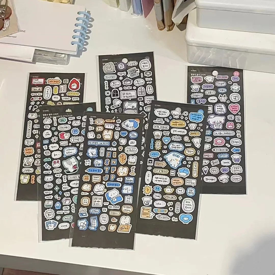 Steve Coreano Carino Dipinto A Mano Cucciolo Di Vento Coreano Bubble Frame Stickers Toploader Photocard Deco Stickers