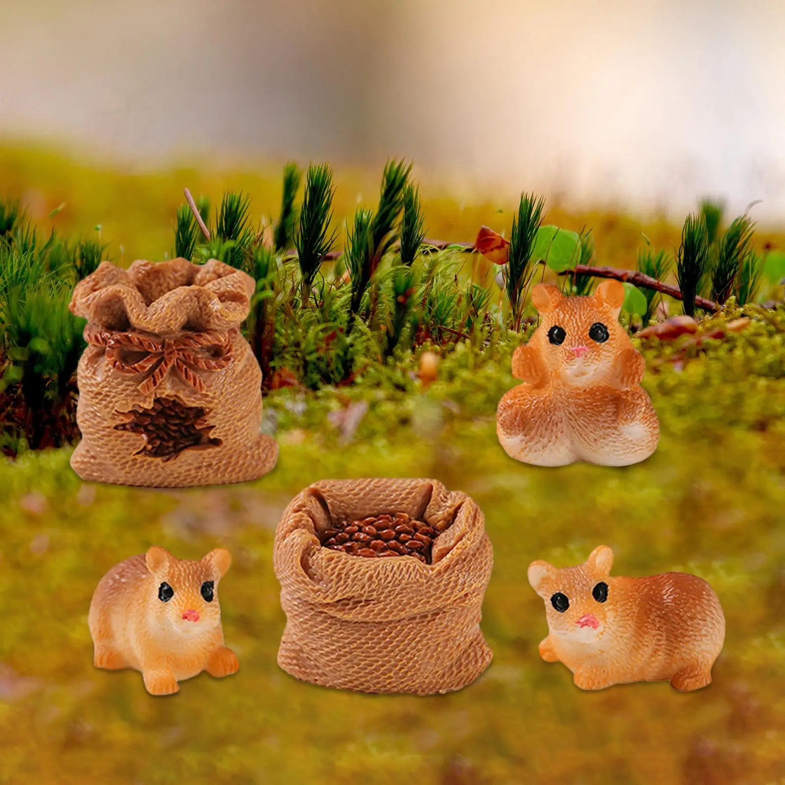 5X Squirrel Gunny Bag Statue Scoiattolo Gunny Bag Figurine Per Table Holiday