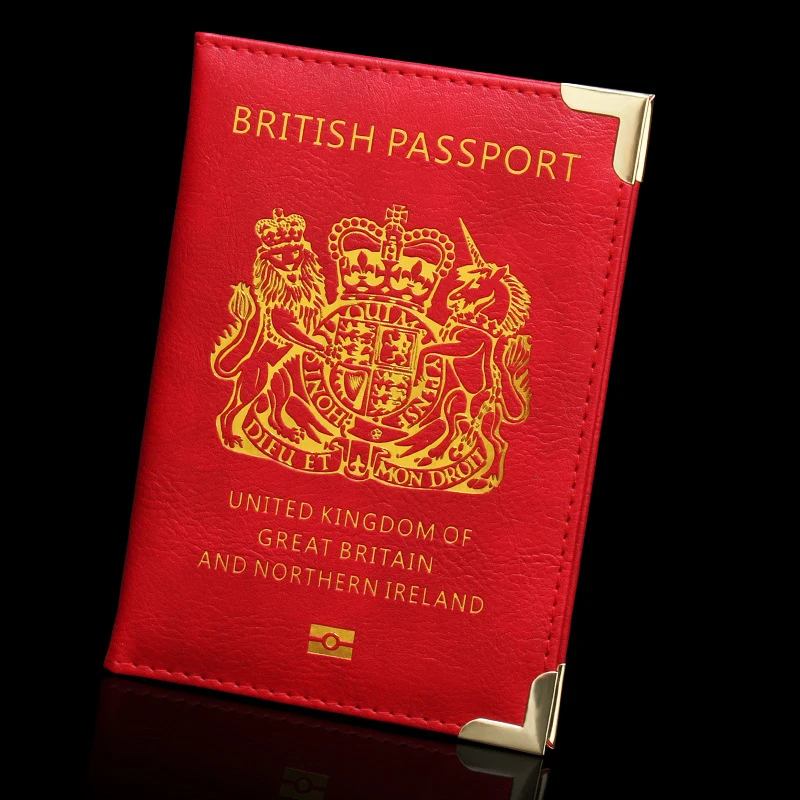 Hztyyier Couverture de Passeport Britannique, Couvertures de Passeport en  Cuir PU avec Ceinture élastique étui de Passeport de Voyage étanche pour