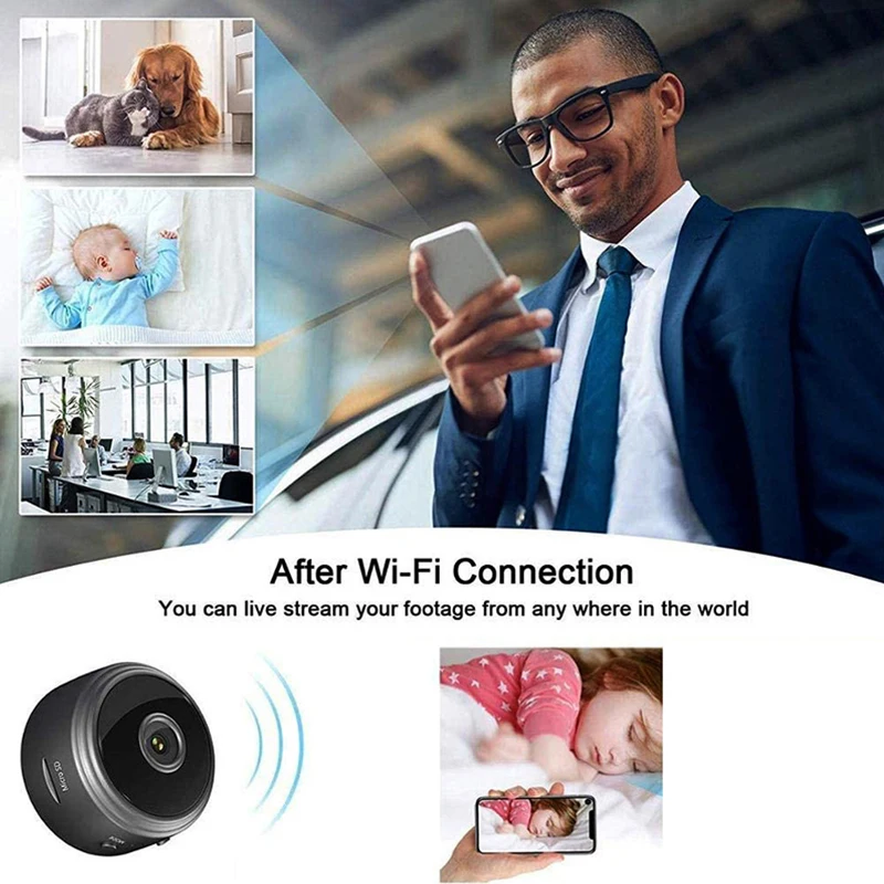 PHONEPACE A9 Mini WiFi Camera - Wireless Home Security IP Camera with Mobile App