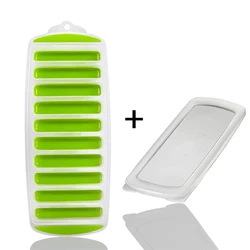Durable Pop-Out Ice Stick Tray with Lid (Green)