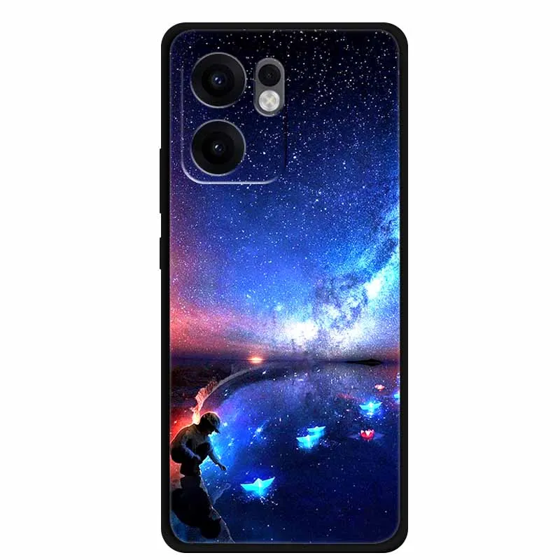 Black TPU Silicone Soft Back Case with Animal Design - Protective Cover