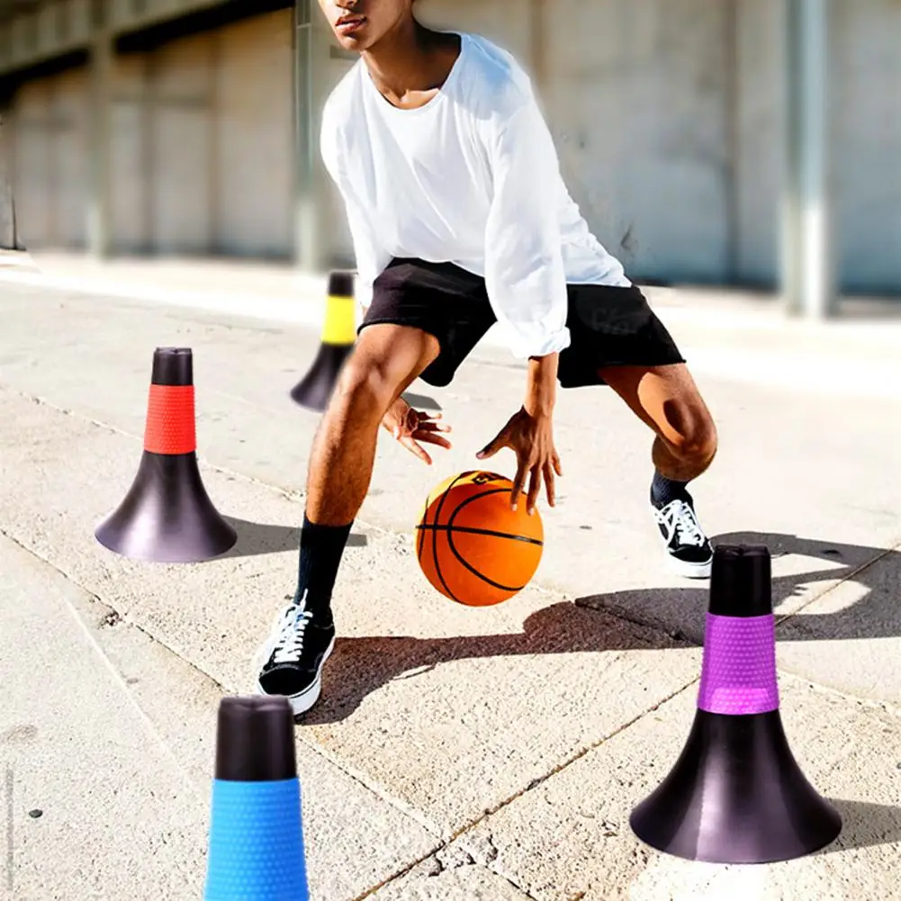 

Sports Cone Plastic Marker Cone Football Training Sign Traffic Cone Horn Shape Marker Bucket Soccer Agility Training Marker Cone