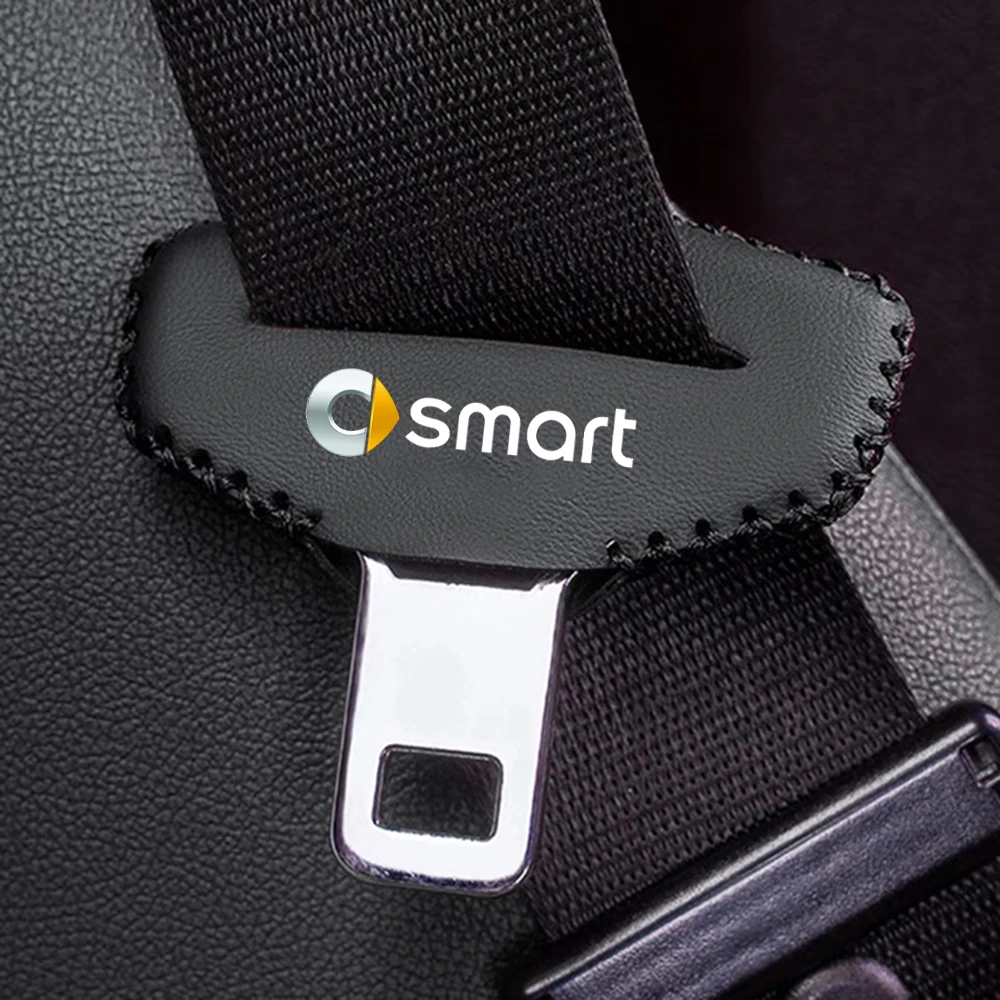 2pcs Car Seat Belt Buckle Plug Leather Clip Protective Cover For Smart Eq Fortwo Forfour 453 451 452 450 car accessories seat belt covers seat belt clip seat belt protection seat belt protector car seat belt accessory