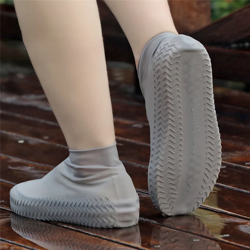 12PCS Silicone Waterproof Shoe Covers Covers Slip-Resistant Rubber Rain Boot Overshoes Accessories For Outdoor Rainy Day