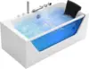 Whirlpool Bathtub with 11 Jets 59" Spa Tub with Light Hydromassage with Chromatherapy Acrylic 3-Side Apron White 1