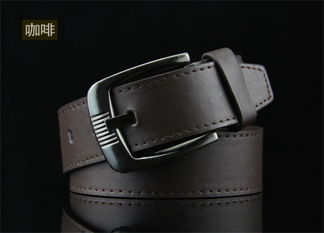 Alloy Pin Buckle Men's Belt Casual Jeans Belt Male PU Leather